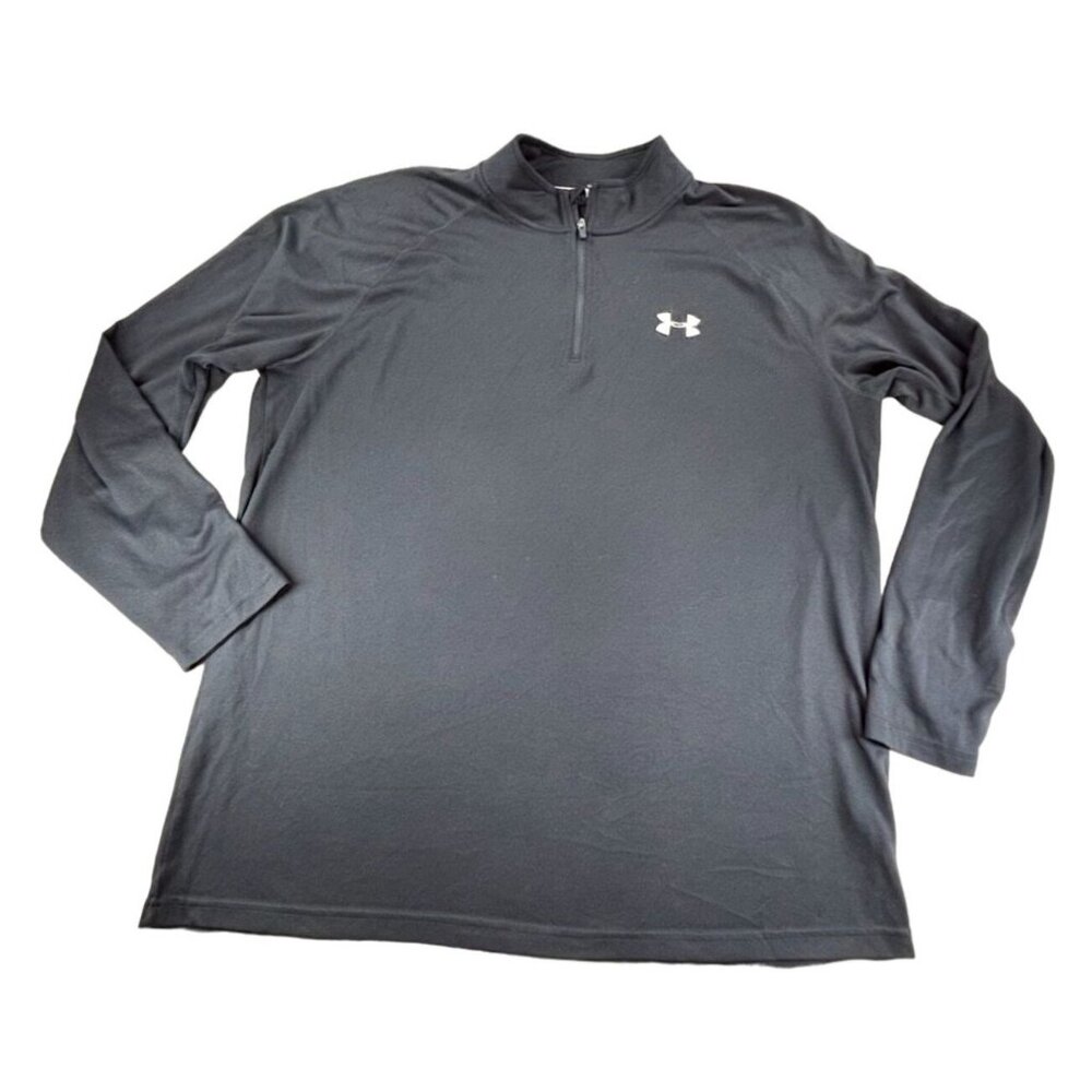 Under Armour HeatGear Loose Fit 1/4 Zip Pullover Mens LG Black